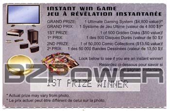 1st place winning card
