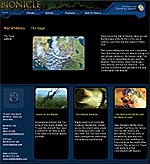 Bionicle.com 2004 redesign Wall of History page